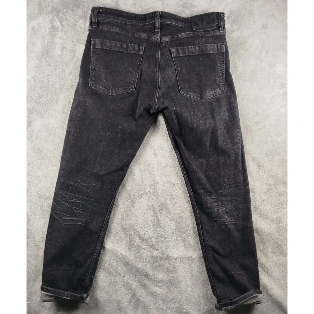 Revtown Jeans Mens Size 34x30‎ Black Selvedge Decade Denim Tapered Stretch